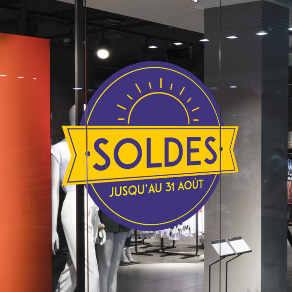 Kit stickers Soldes en couleur pour vitrines