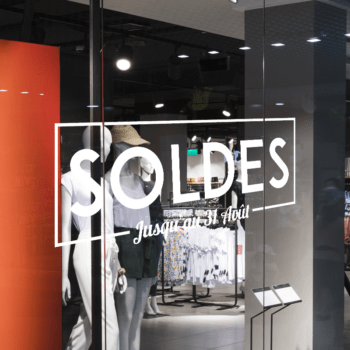 Monochrome sales sticker kit for window displays